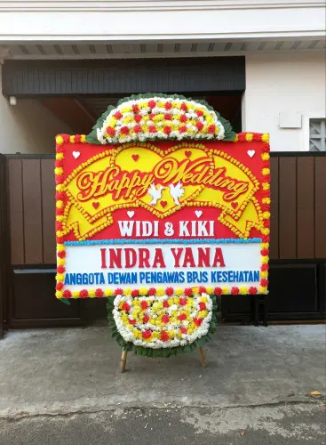 Papan Bunga Pernikahan poris gaga